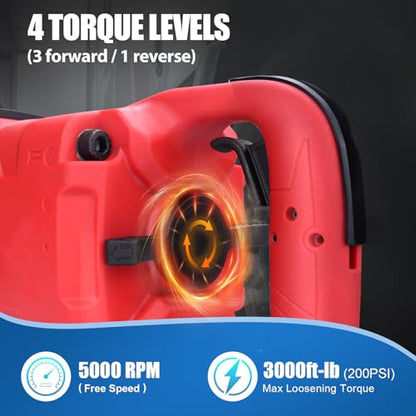 1 Inch Air Impact Wrench, Up to 3000ft-lbs Torque, 5000RPM 1'' Impact Gun | 13.7 lbs Lightweight Pneumatic Impact Wrench with 2 D Handles, 1/2'' Air Inlet for Heavy Duty Repairs - size: 1 Inch | 3000 ft-lbs
