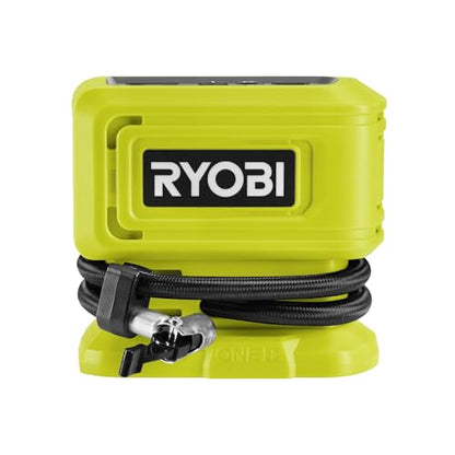 Ryobi - 18 V One+ 11 Bar Wireless Compressor - Tyre and Ball Inflation - Comes with 3 Tips (without Battery) - RPI18