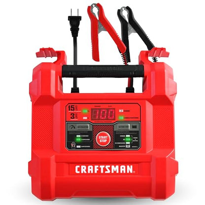 CRAFTSMAN 15A Car Battery Charger and Battery Maintainer, 4-in-1 Solution, for 6V/12V Power Sport, Automotive, and Marine Batteries, CMXCESM162