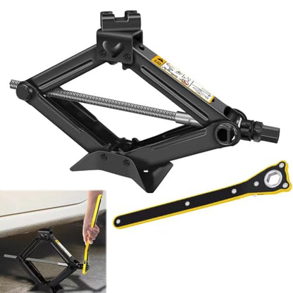 Qimu Car Jack Kit Heavy Duty Scissor Jack for Car 2 Ton(4409 lbs) Scissor Jack Kit Tire Wrench Jack Portable Quick Lifting Tire Changing Kit Car Lift Jack Tire Jack Kit for SUV and Auto