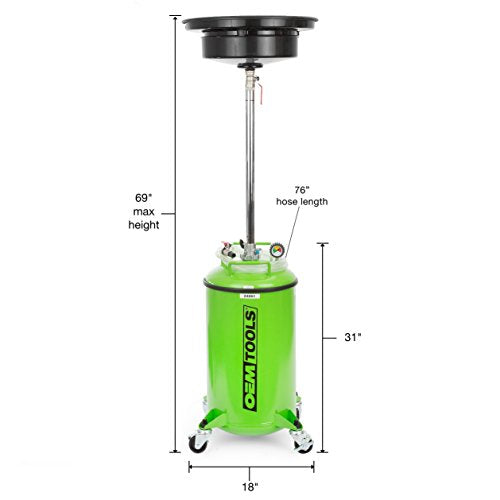 OEMTOOLS 24861 21 Gallon Waste Oil Drain, Automotive Oil Container with Adjustable Oil Changing Funnel, Waste Oil Storage Tank, Motor Oil and Coolant Drain - style: 21 Gallon Oil Drain