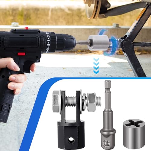 3 Pcs Scissor Jack Adapters Tool Heavy-Duty Universal Jack Socket Adapter for Hand Drill Scissor Car Jacks with a 1/2 in Socket Adapter Bit for 1/2 in Impact Wrench or 13/16 in Lug Wrench