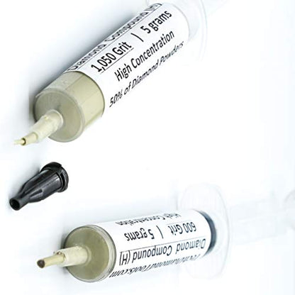 TechDiamondTools Kit of 3 Diamond Lapping Paste Polishing Compound USA Made 400 600 1050 Grit Lapidary Paste for Rock Glass Metal Jewelry Resin Marble with High Concentration of Diamond Powder - style: High 50% concentration