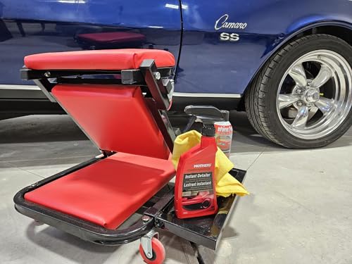 40" Mechanics Creeper Z fold with Side Tool Tray, 3 in 1 Low Profile,7pc-2.5" (360°) Swivel castors, Heavy Duty 450lb Laying Capacity 300lbs Seated, Home and Garage,