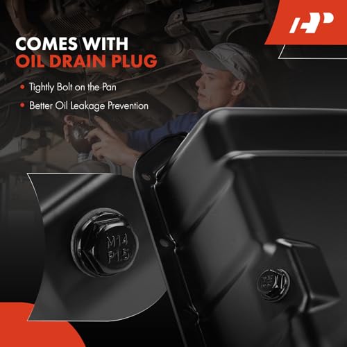 A-Premium Engine Oil Pan Sump with Drain Plug, Compatible with Honda CR-V CRV 2002-2006, Accord 2003-2007, Civic 2002-2005, Element 2003-2011 & Acura RSX 2002-2006, 2.0L 2.4L Gas