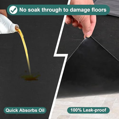 A A IN Oil Spill Mat (36" x 59"), Garage Floor Mat, Absorbent Oil Pad, Premium Maintenance Mat, Waterproof, Protect Garage Surface from Spill & Stain, Reusable, Washable, Durable, Black, 1PCS