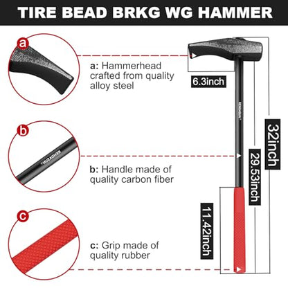 Tire Hammer, Heavy-Duty Bead Breaking Wedge, Tire Bead Breaker, Bead Breaker Tool For Tire Removal, Bead Breaker Tool For Tire Removal, Tire Tools, Unleash Tire-Busting Power For Tire Maintenance.