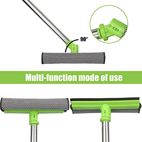 LumiMokki 62 " Car Wash Mop Kit - Car Cleaning Mop with Long Handle Stainless Steel Pole for RVs, SUVs, Trucks and Buses (Green)