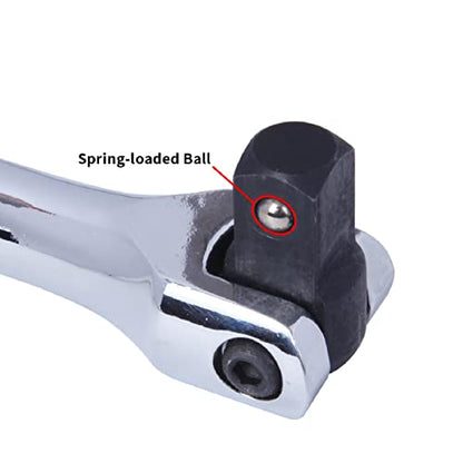 Janno 18Inch 1/2 Breaker Bar With Adapter, 180 Degree Rotatable, Breaks Rusted Nuts and Bolts