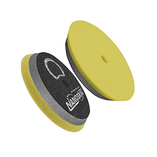 Nanoskin 7" Yellow HD Hybrid Foam Pad - Moderate Cutting & Buffing Expertise | Pro-Grade for Mild Oxidation & Surface Imperfections | Use with 5" Backing Plate on Rotary Buffer or Dual Action Polisher - color: Yellow, size: 7 inch