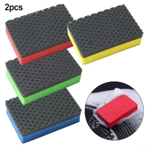 Car Detailing Clay Bar Kit 2 Sponge Blocks for Polishing and Dirt Removal (Green)