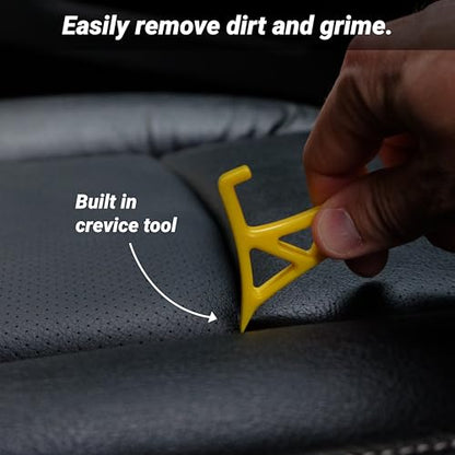 Boars Hair Detailing Brush, 3 in 1 Patent Pending in House Design from Proper. Detail Automotive Interior or Exterior, get Professional Results with Proper Detail Brushes Car Detailing - color: Yellow - Boars Hoar