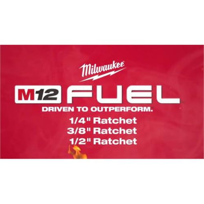 Milwaukee M12 FUEL 1/2" Ratchet with 2 Batteries and Charger Kit 2558-22