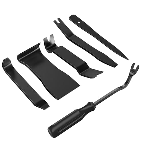 GOOACC 6PCS Auto Trim Removal Tool Kit No-Scratch Pry Tool Kit for Car Audio Dash Door Panel Window Molding Fastener Remover Tool Kit-Black - color: Black, size: 6PCS Trim Removal Tool