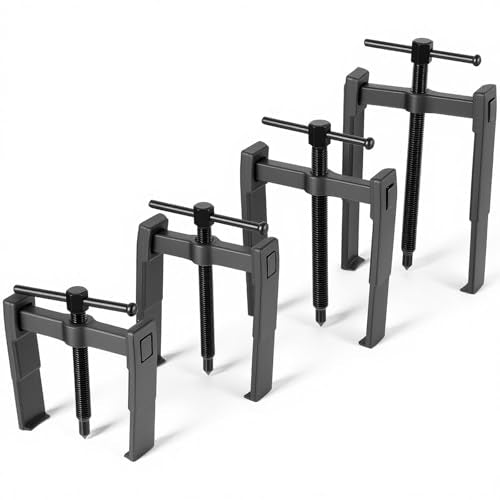 4 Pcs 2Jaw Gear Puller Set Jaw Bearing Puller Remover 8inch Adjustable 2 Jaw Pullers Tool，Pulley Pullers Removers Tool,Carbon Steel Pump Pulley Remover for Wheel, Bearings, Gears, Motorcyc