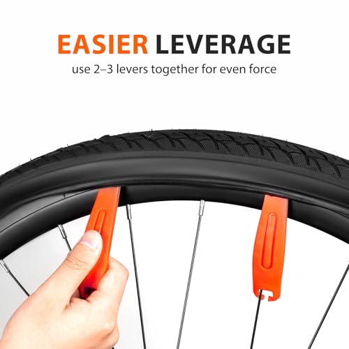 Bike Tire Levers 6-Pack,Ultra-Strong Nylon Tire Changing Tool for Repairing Bike Tubes,Compatible with Road,E-Bike,Gravel & Mountain Tires
