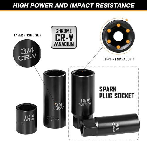 110-Piece Metric 3/8" Drive Impact Socket Set and SAE CR-V Sockets | with Ratchet Handle, Extension Bars, and Carrying Case