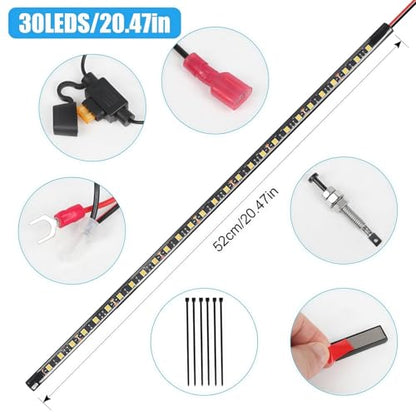 Under Hood LED Light Kit, Waterproof 12V 30LEDs Car LED Lights Bars Car Underhood Work Light Strip with Automatic On/Off -Universal Fits Any Vehicle (White, 52cm/20.47inch) - size: 52cm/20.47inch