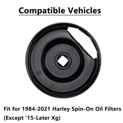 Sturdy Oil Filter Wrench,76mm 14flutes Oil Filter Cap Removal Tool Socket,Fit for 1984-2021 Harley Spin-On Oil Filters (Except '15-Later Xg)