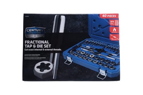 Century Drill & Tool 98900 Fractional Tap and Die Set, 40-Piece, Steel - size: 40-Piece