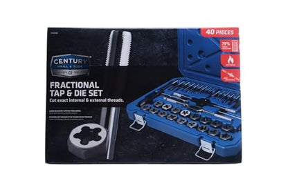 Century Drill & Tool 98900 Fractional Tap and Die Set, 40-Piece, Steel - size: 40-Piece