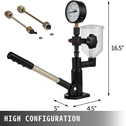Vevor 400Bar 6000PSI Diesel Fuel Injector Tester Diesel Injector Nozzle Tester with Dual Scale Gauge to Adjust Injector Nozzle Pressure and Testing Diesel Injector Nozzle Pop Pressure Tester