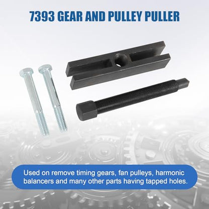 522 7393 8056 Puller and Protector Tools 522 Large Gear and Pulley Puller & 7393 Gear and Pulley Puller & 8056 Shaft Protector Set for Timing Gears, Fan Pulleys