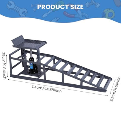 Generic 2 PCS Low Profile Car Lift Service Ramps Adjust Heights 9.8-15in Portable Auto Service Ramps 5T/11000LBS Capacity for Home Garage Maintenance Oil Changes