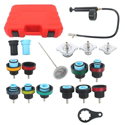 labwork 18Pcs Radiator Pressure Tester and Coolant Purge Refill Vacuum Kit Water Tank Leak Detector for Cooling System