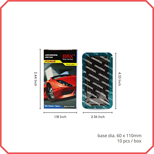 PAX 10 Pcs Heavy Duty Universal Patch, 60 x 110mm Large Rectangle Tire Repair Patches (Glue Not Included) for Car, Truck, Tractor, Radial and Bias Tires - size: 60 x 110mm