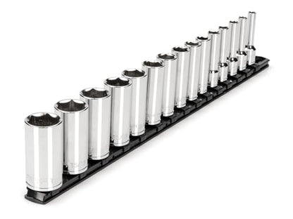 TEKTON 3/8 Inch Drive 6-Point Socket Set, 15-Piece | SHD91113 - size: 15-Piece (1/4-1 in.), style: Deep
