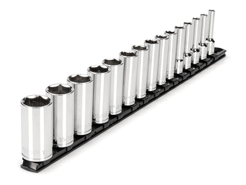 TEKTON 3/8 Inch Drive 6-Point Socket Set, 15-Piece | SHD91113 - size: 15-Piece (1/4-1 in.), style: Deep