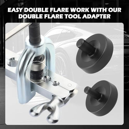 6PCS Brake Line Double Flare Tool Adapter 3/16" & 1/4",High-Strength Brake Line Flaring Tool Kit Adapter for Double Flaring,Brakes Flarings Tools Kit Adapters Car Accessories