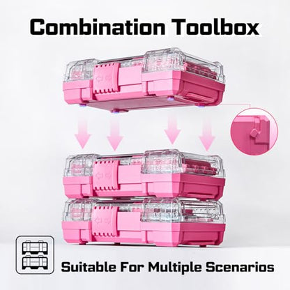 Geinxurn 47Pieces Impact Screwdriver Bits Set, Magnetic S2 Steel 1” Phillips/Square/Torx/Slotted/Hex/Security Torx Bits Tips,Impact Bit Holder with Pink Storage Box Case - style: UTC047-PK