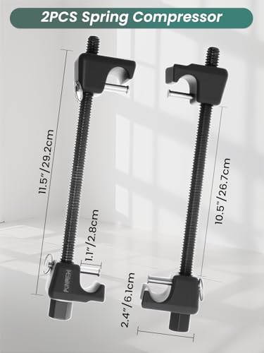 Coil Spring Compressor Tool 2pc Macpherson Strut Spring Compressor Tool for Suspension Work for 1/2" Square Drive, 7/8'' (22mm) Hex Socket