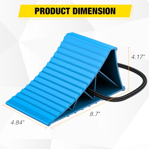 Nilight Wheel Chocks, Heavy Duty Wheel Stopper for Car, Truck, RV, Trailer, Caravan, Motorcycle, 8.7" x 4.8" x 4.2", 4-Pack(Blue) - color: Blue 4-PACK