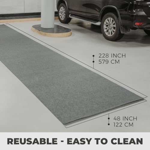 Heavy Duty Multi-Use Garage Mats – Set of 2 Extra Large Rolls (49.2” x 234” Each), Durable Non-Slip Floor Protection for Garage, Gym, Workshop & Industrial Use - size: 19' x 4' (Each)
