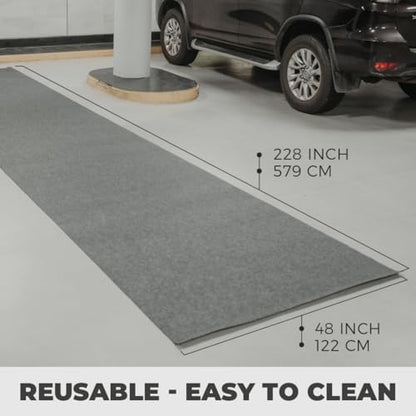 Heavy Duty Multi-Use Garage Mats – Set of 2 Extra Large Rolls (49.2” x 234” Each), Durable Non-Slip Floor Protection for Garage, Gym, Workshop & Industrial Use - size: 19' x 4' (Each)