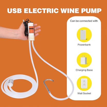 USB Electric Fluid Evacuator Pump, Automotive Oil Extractor Pump for Engine Oil & Fuel Transfer, Portable 12V/USB Liquid Transfer Tool for Car, Motorcycle, ATV, Lawn Mower