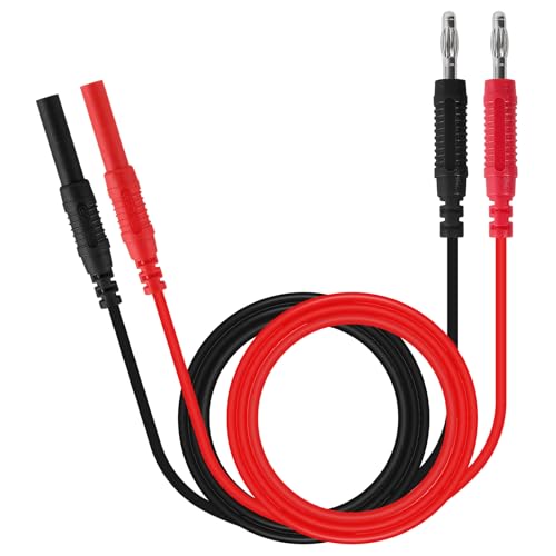 4mm Banana Plug to Jack Male to Female Connectors Multimeter Test Lead Extensions Heavy Duty 14AWG Silicone Wires for Professional Electrical Testing - color: 1set banana to jack