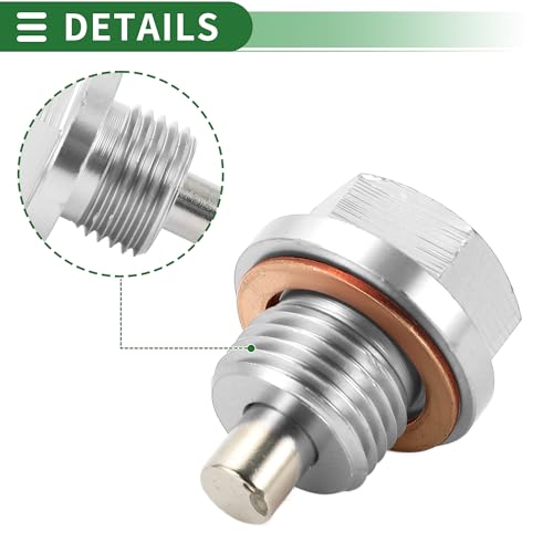 Motoforti Universal Oil Pan Screw Oil Drain Plug Sump Drain Nut Bolt, M20x1.5, Aluminium Alloy, Silver Tone, 1 Set - size: M20x1.5