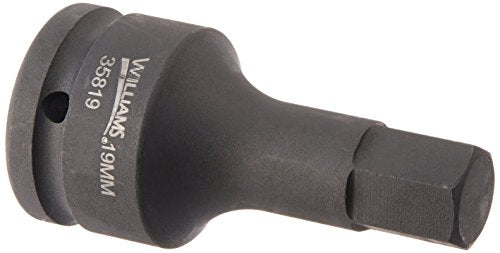 Williams JHW35819 3/4-Inch Drive Impact Hex Bit Driver, 19mm , Black - size: 19MM, style: Metric
