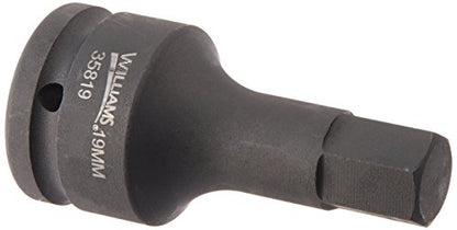Williams JHW35819 3/4-Inch Drive Impact Hex Bit Driver, 19mm , Black - size: 19MM, style: Metric