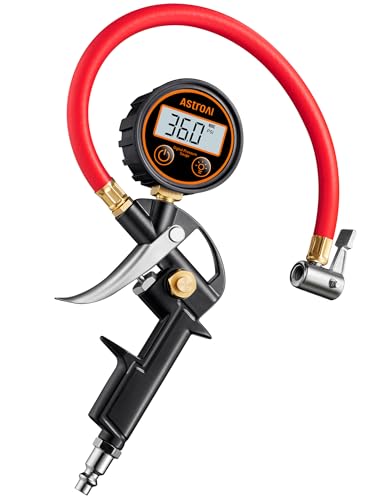 AstroAI T1 Digital Tire Pressure Gauge with Inflator, 3-250 PSI Air Chuck with Pressure Gauge, Heavy Duty with Quick Connect Coupler, Calibrated to ANSI B40.7 Grade 2A - size: Digital 3-250 psi