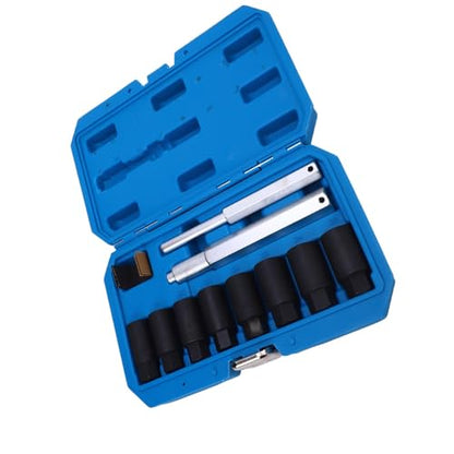 RiToEasysports Wheel Lock Removal Kit CRMO Steel Lug Nut Extractor Set 8 Sizes 18mm to 25mm Reverse Spiral Design for Removing Damaged Rusted Rounded Lug Nuts on Cars Trucks