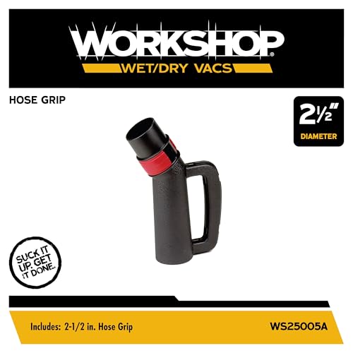 WORKSHOP Wet/Dry Vacs WS25005A 2-1/2-in. Hose Grip Vacuum Attachment | Control Suction with Built-in Bleeder Valve, For WORKSHOP Shop Vacuum Cleaners, Fits 2-1/2-inch Extension Wands and Hoses