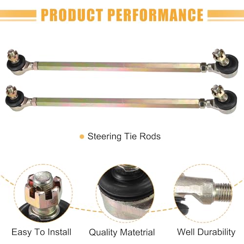 ACROPIX 26cm 10.24" Steering Tie Rod End Tie Rod Link Fit for 50cc 70cc 90cc 110cc 125cc 150cc ATV Quad Four Wheeler with Ball Joint Accessories - Pack of 2 - size: 260mm