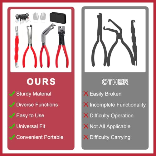 Automotive Electrical Disconnect Connector Plier : 7Pcs Automotive Electrical Connector Removal Tool Plug Connector Separator Hose Clamp Pliers for Car Truck SUV