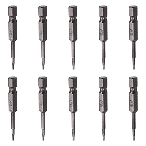 Utoolmart Torx Screwdriver Bits, T6 Magnetic Torx Head Screw Driver Bit, with 1/4 Inch Hex Shank, 50mm Length S2 Steel Screw Driver Kit Tools, for Repair Work, 10 Pcs - size: T6