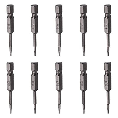 Utoolmart Torx Screwdriver Bits, T6 Magnetic Torx Head Screw Driver Bit, with 1/4 Inch Hex Shank, 50mm Length S2 Steel Screw Driver Kit Tools, for Repair Work, 10 Pcs - size: T6